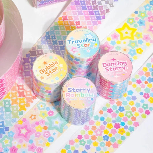 MINKYS Bubble Star Decorative Stickers Tapes Packing Tape Back to School Stationery Accessories Supplies