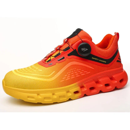 Fashion Rotating Button Men Work Safety Shoes Puncture-Proof Steel Toe Cap Sneakers Indestructible Protective Male Boots