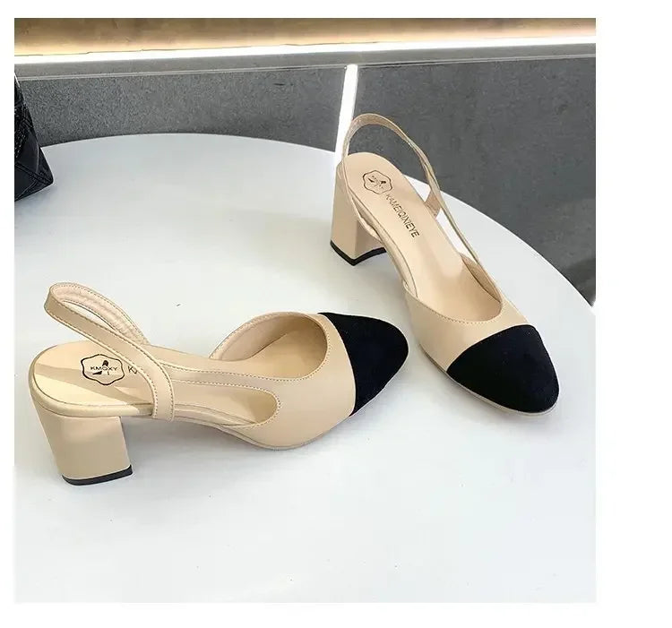 Fashion Women Shoes Woman Dress Shoes Mid Heel Square Head Wedding Party Sandals Casual Shoes