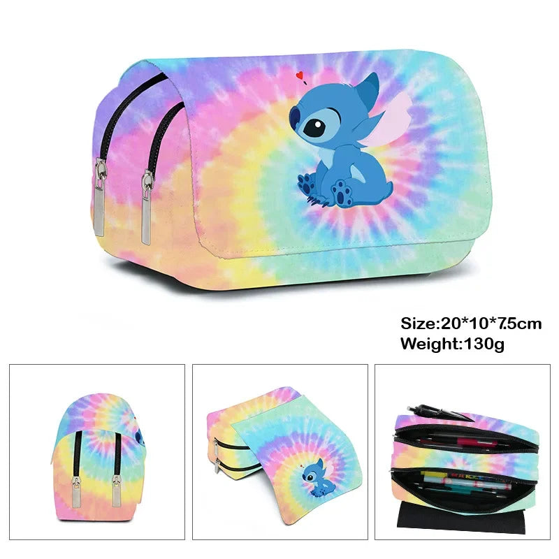 Stitch Primary School Student Anime Backpack Cartoon Large Capacity School Bag Printing Anime Kawaii Cartoon School Bag Mochila