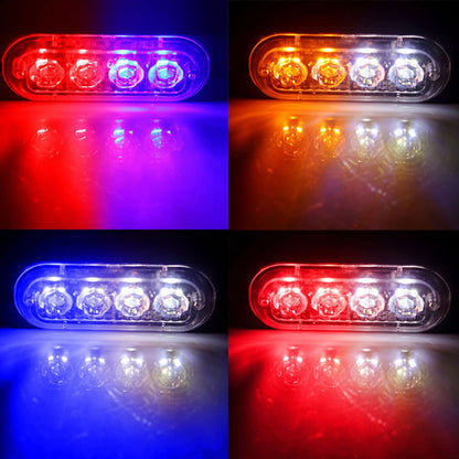 4 LED Police Strobe Light  Automotivo Grille Warning Light 12-24V Red Blue Amber Flashing Lamp Trucks ATV Car Emergency Beacon