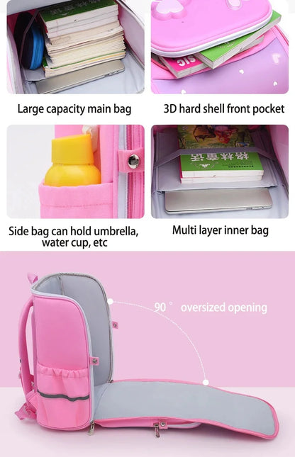 Boy School Backpack with Lunchbox School Child Elementary Student Bags Girls Waterproof Astronaut School Bags Bookbags