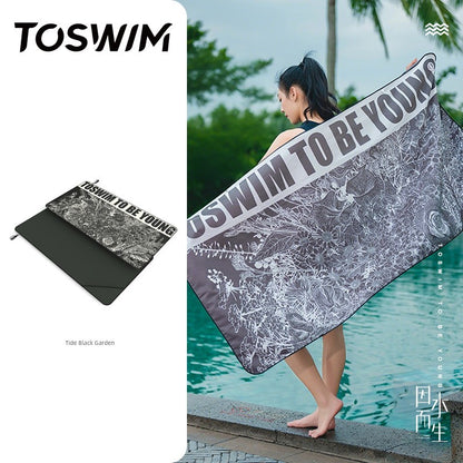 Toswim Quick-Drying Sun Protection by the Sea Fitness Swimming Towel