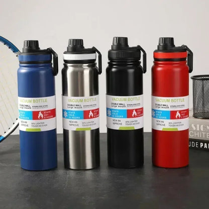 2024 Large Capacity Sports Water Bottle Portable Travel Car Water Cup Stainless Steel Space Kettle Thermos Flask