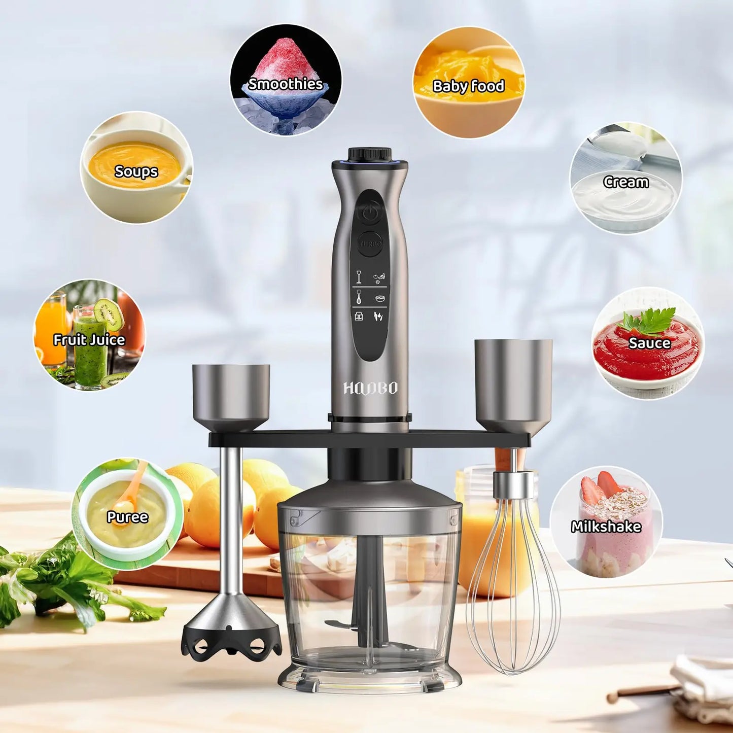 1000 Watt Powerful Handheld Immersion Blender, Vegetable Meat Immersion Egg Beater For Smoothies, Sauces, Baby Food Soups