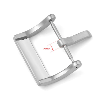 Watch Band Metal Buckle 16 18 20 22 24mm Strap Solid Square Button Silver Black Rose Gold Stainless Steel Matte Polished Clasp