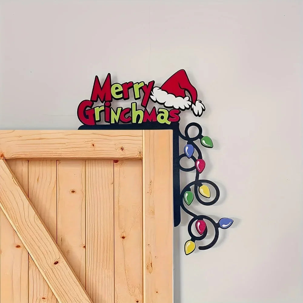 Alluring Christmas Light Garland Door Decoration – Charming Home Decor Unencumbered by Electricity or Feathers