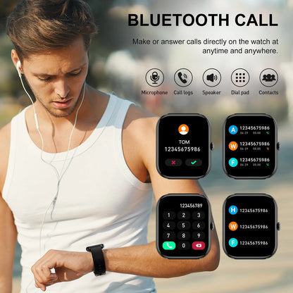 Smart Watch, 1.85" Smartwatch for  IP68 Waterproof, 110+ Sport Modes, Fitness Activity Tracker, Heart Rate Sleep Monitor.