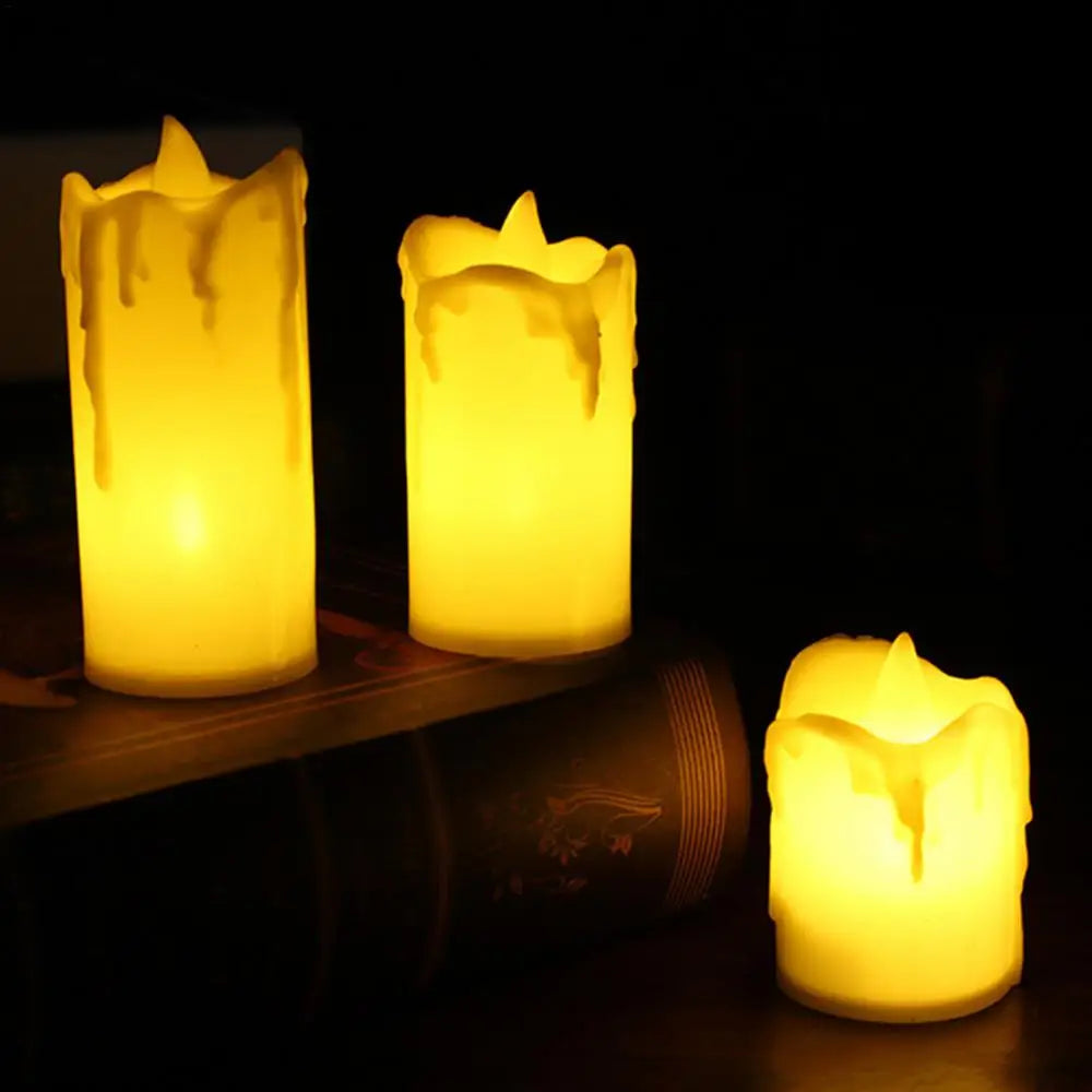 Candles Flameless Bedside Light For Bedroom Set Of 3 Realistic LED Candles Battery Operated Candles For Wedding Decorations