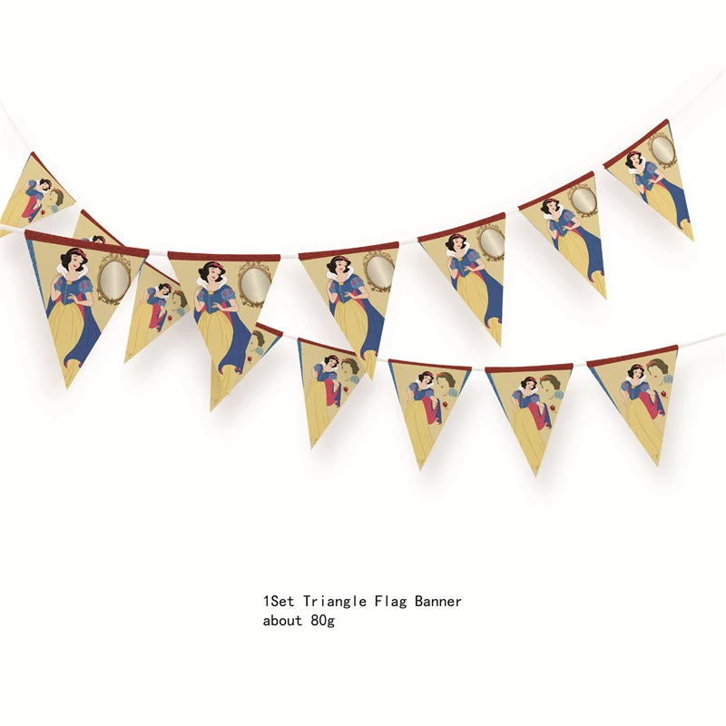 Snow White Theme Party Supplies Children Birthday Party Disposable Tableware Set Paper Plate Cup Napkins Baby Shower Decorations