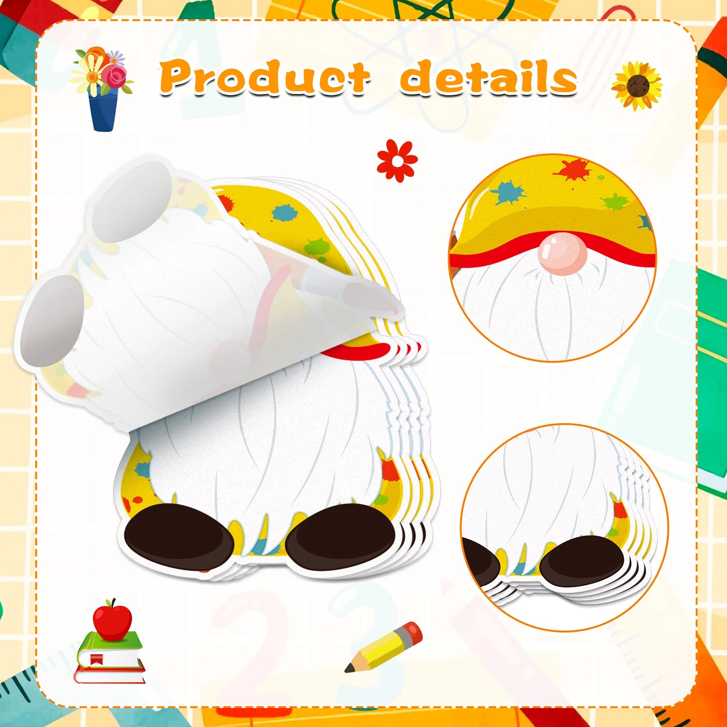 Back to School Theme Self-Adhesive Sticky Notes Notepad Writing Memo Pads for Back to School Party Supplies