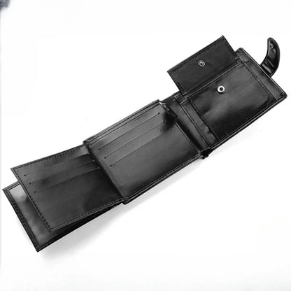 Retro Large Capacity 3 Fold Buckle Short Wallet PU leather Wallet Multiple Card Slots ID Credit Card Holder Men Coin Bag Purse