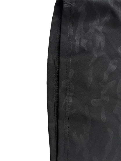 Men's "S's FINE" Athletic Shorts - Gray, Quick-Dry Polyester with Geometric Pattern, Elastic Waistband, Ideal for Running & Workouts, Machine Washable