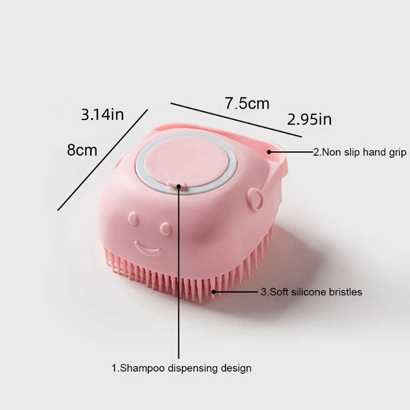 Soft Silicone Pet Brush - Invigorating Massage & Easy Cleaning for Dogs and Cats - Built-In Shower Gel Dispenser for Pampering Grooming Sessions