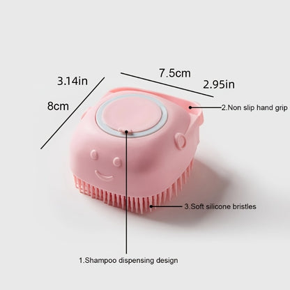 Soft Silicone Pet Brush - Invigorating Massage & Easy Cleaning for Dogs and Cats - Built-In Shower Gel Dispenser for Pampering Grooming Sessions