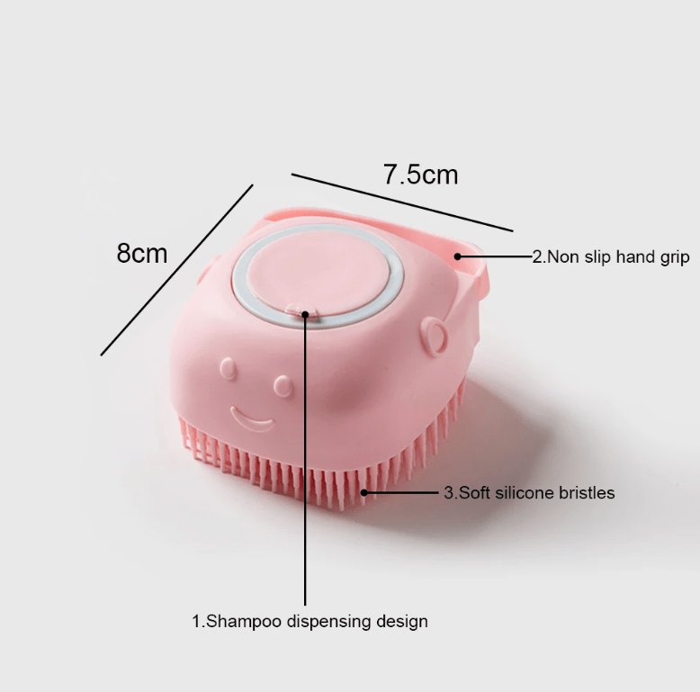 Soft Silicone Pet Brush - Invigorating Massage & Easy Cleaning for Dogs and Cats - Built-In Shower Gel Dispenser for Pampering Grooming Sessions