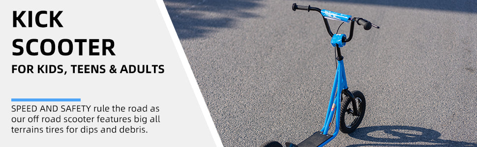 JOYSTAR Kick Scooter for Ages 5-9 Years Old Kids with 12 Inch Front and Rear Wheel, Rear V-Brake and Adjustable Handlebar