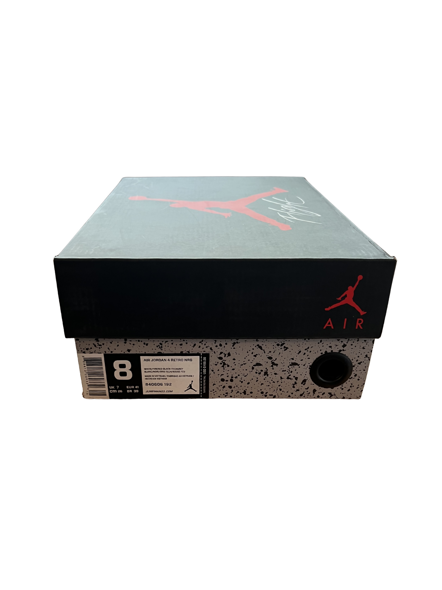 Air Jordan 4 Retro NRG Men's White Leather Shoes