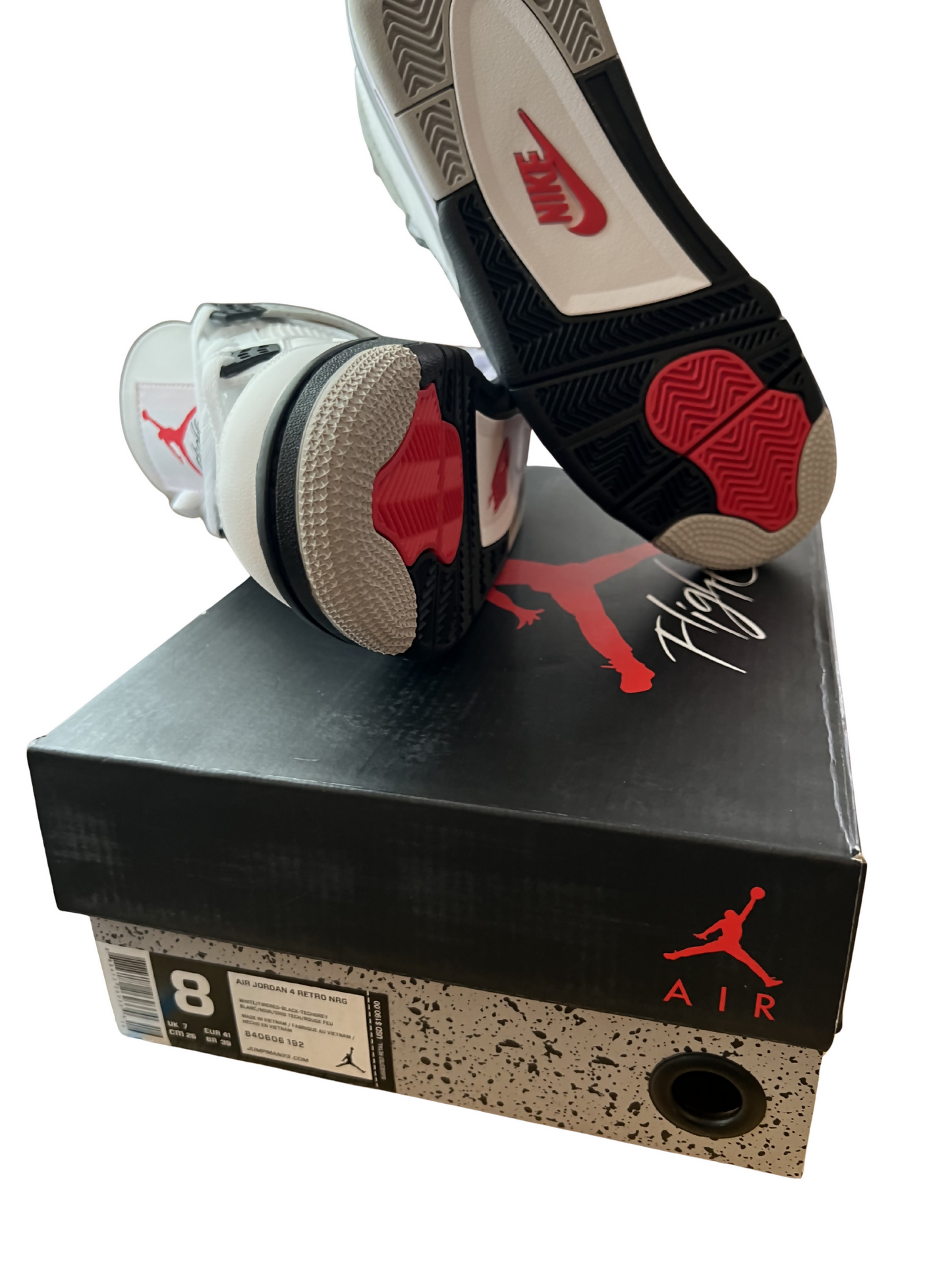 Air Jordan 4 Retro NRG Men's White Leather Shoes